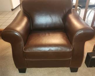 Qty 2 leather club chairs