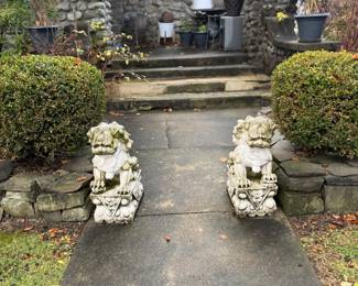 Hand carved Foo Dogs cost 13,000 best price gets them must go !!