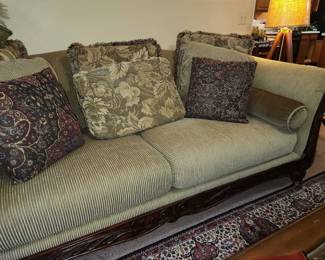 Beautiful suede couch and matching loveseat  