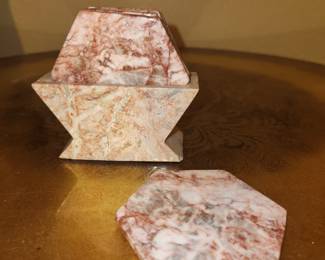 Marble coaster set