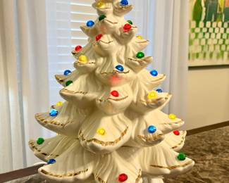 Ceramic Christmas Tree Lighted