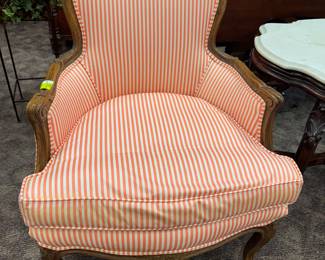 French Armchair w/ Striped Upholstery