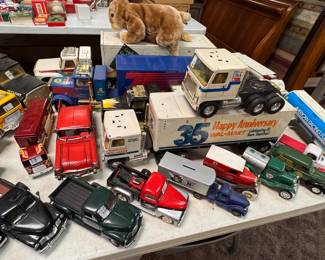 Vintage Toy Cars, Trucks, Banks, etc.