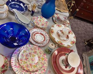 Various Bone China and Art Glass