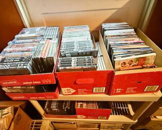 dvd’s, VHS, cassettes, albums, 8 tracks and Beta