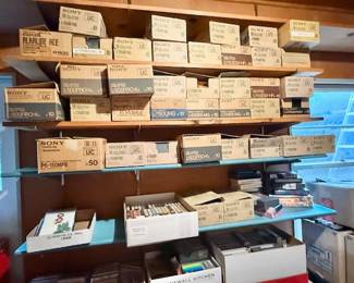 dvd’s, VHS, cassettes, albums, 8 tracks and Beta