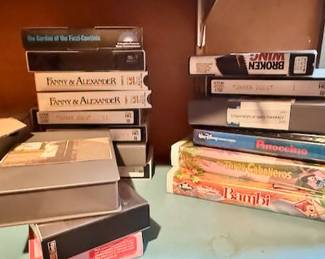 dvd’s, VHS, cassettes, albums, 8 tracks and Beta