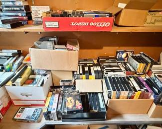 dvd’s, VHS, cassettes, albums, 8 tracks and Beta
