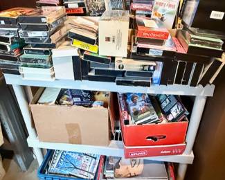 dvd’s, VHS, cassettes, albums, 8 tracks and Beta