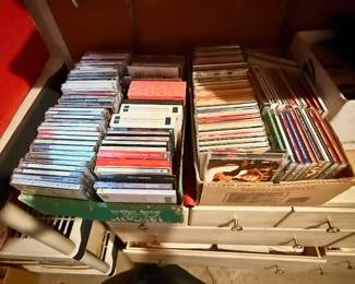 dvd’s, VHS, cassettes, albums, 8 tracks and Beta