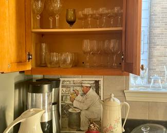 Coffee makers, glasses, glassware