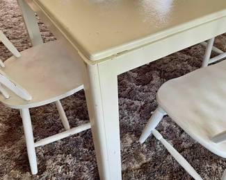 Square Off-White Dining Table