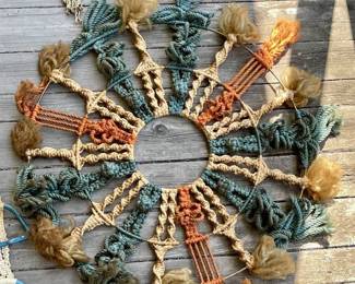 1970s Macramé Wall Hanging – Earthy Boho Fiber Art