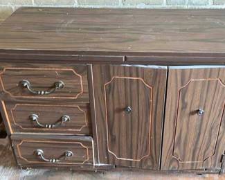 Mid-Century Veneer Storage Cabinet