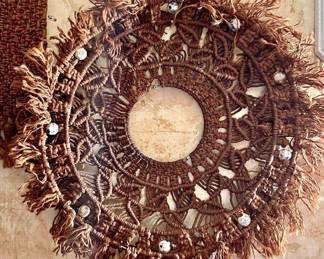 Handmade Macramé Wall Hanging – Earthy Brown with Beaded Accents