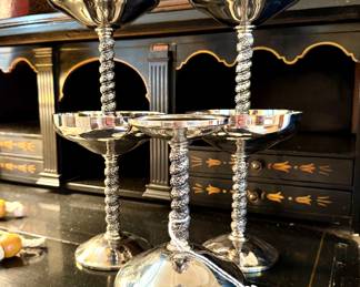 $48- Set of 5, Spanish silver plate champagne 