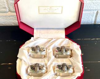 $200 - Hans Turnwald napkin rings, silver color/bee