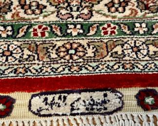 ($1500 Beautiful silk rug- signed by maker 4 x 6)