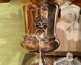 $120 silver-plated champagne ice bucket 11”