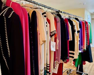 Racks and racks LOADED with vintage St. John (most pieces new with tags!) and other designer brands like Burberry, Lacoste, Ferragamo and many more! 