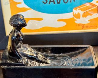 ($52 vintage art deco soap dish- on eBay for $85- 6” x 2.5” x 4”)