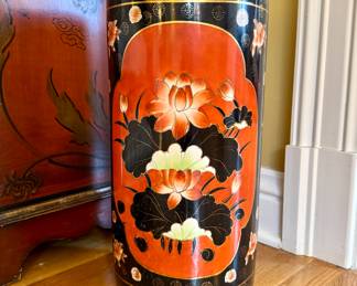 ($150 handcrafted ceramic Chinoiserie vessel 18”)