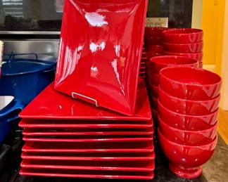 ($4 each square red plates- 4” and bowls) perfect for the holidays! 