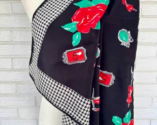 $100 - Christian Dior silk scarf “Houndstooth” -32x32