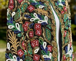 $350 - Vintage, beaded, George F., Couture evening jacket - size 12