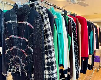 Racks and racks LOADED with vintage St. John (most pieces new with tags!) and other designer brands like Burberry, Lacoste, Ferragamo and many more! 