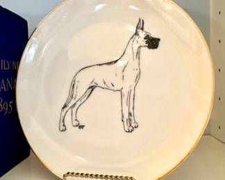 $24 - Vintage Great Dane plate, one avail. Cir 1980s