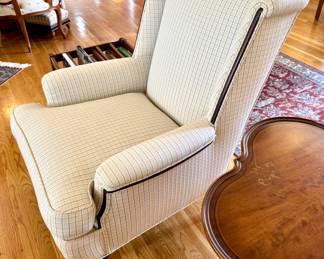 $400 - Custom fabric upholstered wingback chair - excellent condition! 29x31x36