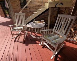 nice white wooden rocking chairs 