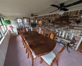 Large dark wood dining table - seats 8