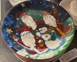 set of Christmas plates