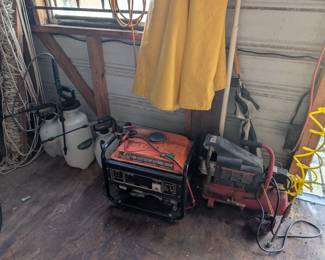 generator, air compressor, sprayers