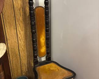 Antique Spanish Jacobean high-back "hall prayer chair" made in Mexico excellent condition for its age. 