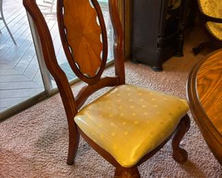 awesome vintage dining chairs - unique back