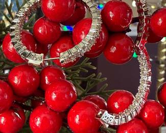 10cttw Diamond Inside Out Hoops in 14kt White Gold 
