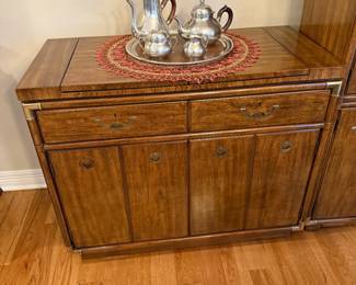 DREXEL Accolade II Campaign Style Flip-Top Dry Bar Cabinet