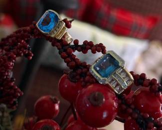 14kt and 10kt Yellow Gold Diamond and Blue Topaz Rings