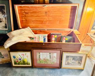 ART, CEDAR LINED HOPE CHEST