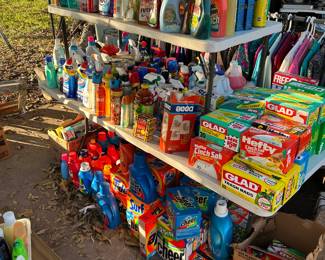 Cleaning and laundry supplies.