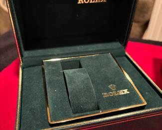 Vintage ROLEX WATCH BOX ( No Watch) with inserts and cloths- EXCELLENT CONDITION 