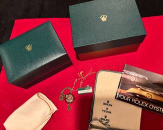 Vintage ROLEX WATCH BOX ( No Watch ) w/ inserts and cloths. EXCELLENT CONDITION