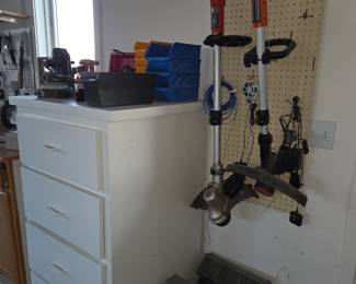 Cabinets and many yard tools