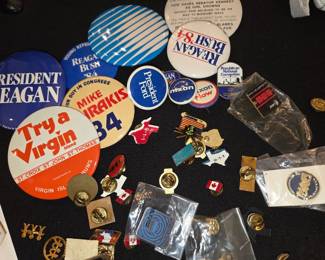 Political pins/memorbilia