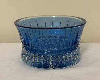 Waterford Lismore Diamond Sapphire Blue Crystal Nut Bowl