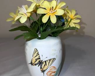 Lenox Butterfly Meadow Vase with Faux Flowers