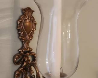Victorianstyle Antique Brassfinished Wallmounted Candle Sconce